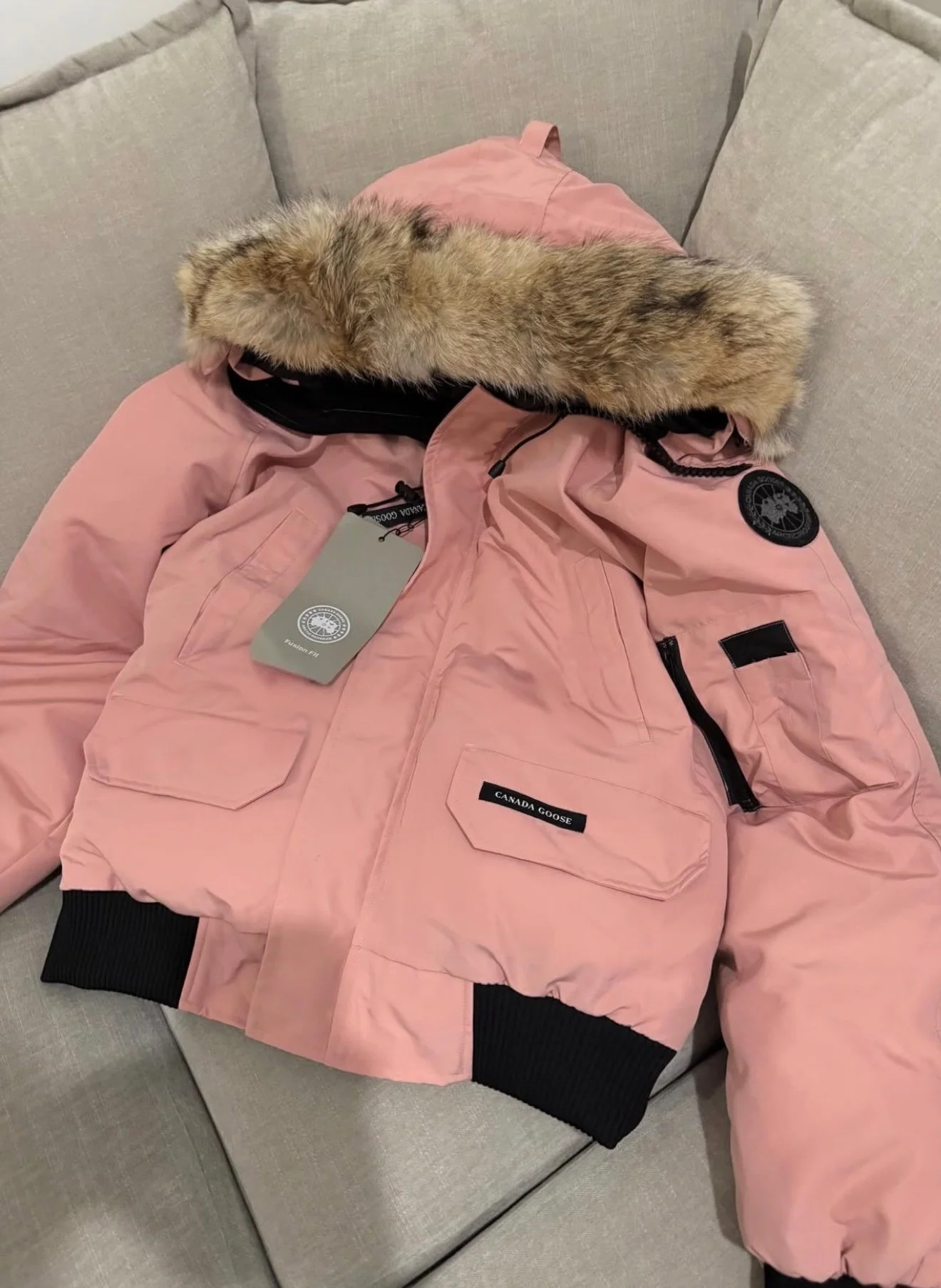 PINK FUR TRIM COAT - Image 2