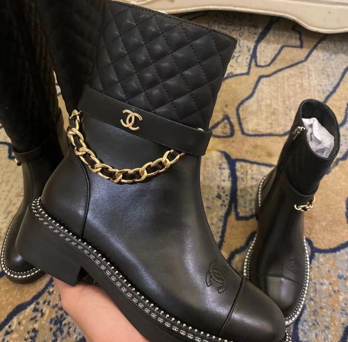 GOLD CHAIN BOOTS - Image 2
