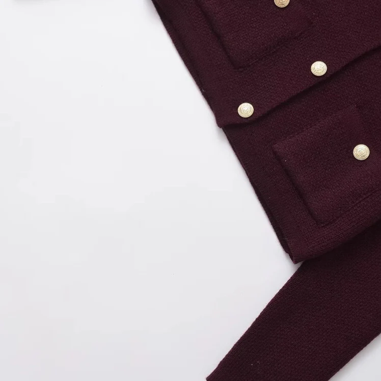 Noirea London | Strick Cardigan Bordeaux - Image 4